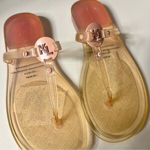Karl Lagerfeld Clear Jelly Sandals with Pink Accents